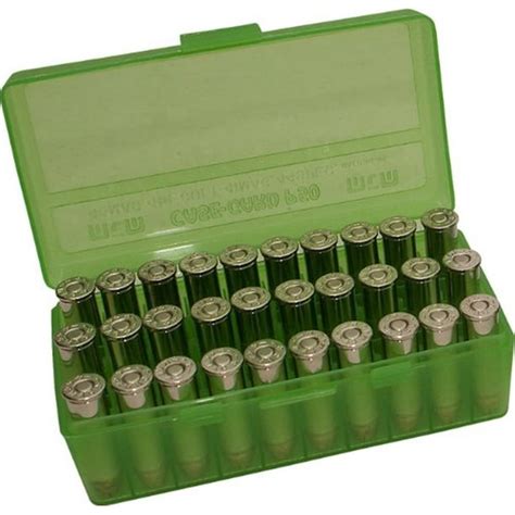 Plastic Ammo Box, Clear Green 50 Round 44 SPL / 44 MAG / 41 